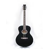 Full Size Steel String Guitar with Stand and Carrying Bag - Black