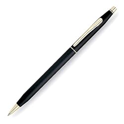 Cross Classic Century, Black, Ballpoint Pen with 23 Karat Gold Plated Appointments (2502)