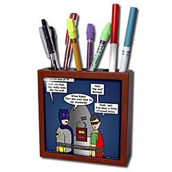  Rich Diesslins Funny General Cartoons - Lame Lines and the Classic Batman TV Show - Tile Pen Holders-5 inch tile pen holder