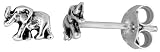 Tiny Sterling Silver Elephant Stud Earrings