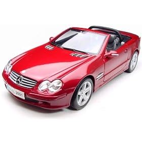 2002 Mercedes Benz SL Class Diecast model car 1:18 scale die cast by Maisto - Silver