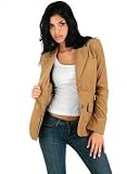 Woven Corduroy Womens Blazer w/ Fitted Shape