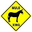 MULE CROSSING farm animal pet joke sign