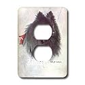Dogs Pomeranian - Black Pomeranian - Light Switch Covers - 2 plug outlet cover
