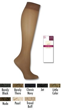 6-Pack Hanes Silk Reflections Plus Silky Sheer Knee High ET Hosiery 00P19, Little Color, ONESIZE