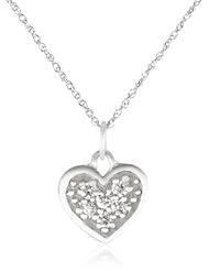 KC Designs "Peace and Love" 14K Gold Diamond Heart Pendant Necklace, 16"
