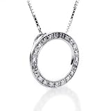 Sterling Silver 0.12 Carat Diamond Circle Pendant w/18 Chain