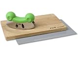 Furi Rachael Ray Froggy Double-Bladed Mezzaluna with Wooden Cutting Board and Non-Slip Mat