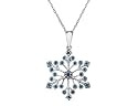 Blue Diamond Snowflake Pendant 1/7 Carat (ctw) in 10K White Gold