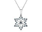 Blue Diamond Snowflake Pendant 1/7 Carat (ctw) in White Gold