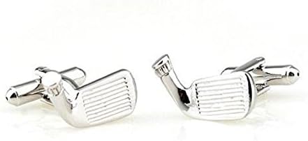 Novelty Sports Golf Clubs Design Silver Color Cufflinks Men's Shirt Cuff Links