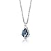 PEORA London Blue Topaz Teardrop Pendant Necklace 925 Sterling Silver, Genuine Gemstone, 2.25 Carats Pear Shape Vintage Style Solitaire, 10x7mm with 18 inch Chain, December Birthstone Necklace,