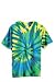 Tie-Dyed Multi-Color Cut-Spiral Short Sleeve Tee Shirt