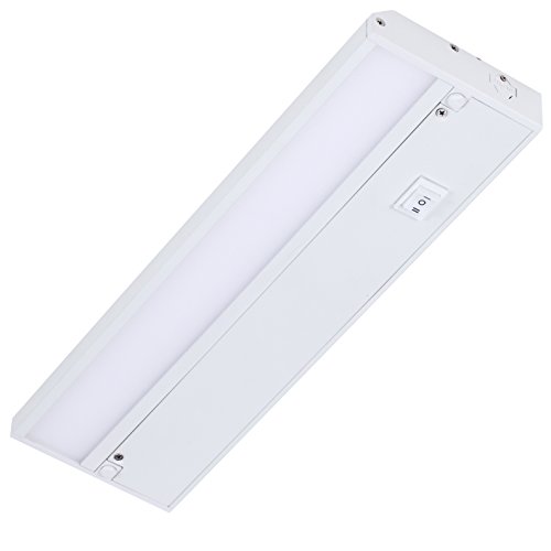 GetInLight Dimmable Hardwired or Plugged-In Under Cabinet LED Lighting with ETL Listed, Edge lit Technology, Soft White(3000k), Matte White Finished, 12 Inch, IN-0201-1-WH
