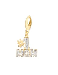 Gold over silver 0.085ct TDW Diamond #1 Mom (Charm)