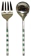 Decorative Salad Servers with Jade & Bone Resin Handles