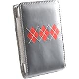 Apple Incase Leather Pouch Case for iPod 3G, 4G (Gray with Red Argyle)