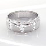 Image of 0.60 Carat Princess Diamond Gents Ring in 18ct Solid White Gold