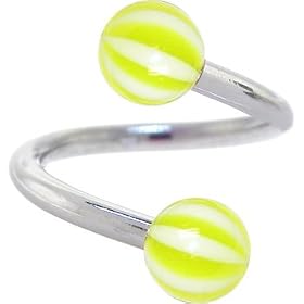Spiral Twister Sunkiss BEACH BALL Belly Button Ring by 