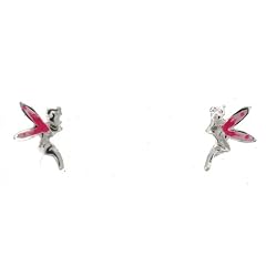TF tolle Elfen-Ohrstecker mit pinken Fluegeln, Sterling Silber 925