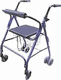 Milliken Medical - DMI401 - Wide Seat Wheeled Walker Rollator with Basket - Blue - 24.5 in. Seat