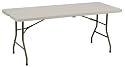 Meco Samsonite Blow Mold Cream And Mocha 30 by 72-Inch Fold-In-Half Table