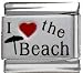 Clearly Charming I Heart the Beach Red Heart Laser Italian Charm