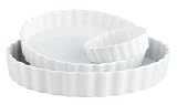 HIC Porcelain 8-by-1-Inch Round Quiche Dish