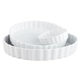 HIC Porcelain 8-by-1-Inch Round Quiche Dish