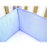 Striped Baby Portable Crib Bumpers - color: Baby Pink Sripe