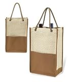Picnic at Ascot 312BH Bahamas Double Bottle Tote Natural Fiber Weave Gold