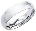 14k Solid White Gold Plain Comfort Wedding Band Ring 6MM - Size 12 - 8.5 Grams
