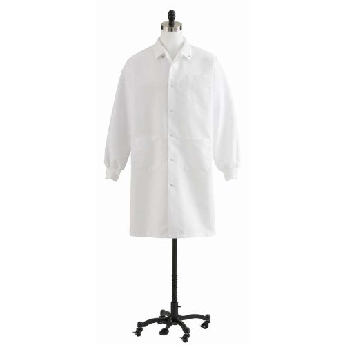 Knit Cuff Knee Length Lab Coat - White, XXXL - 1 Each - Model 87026QHWXXXL On Sale