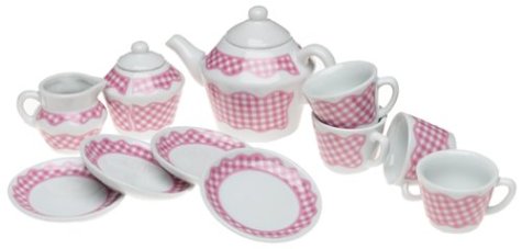 Childrens Toyshop  Toys : Gingham Porcelain Tea Set