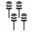 Malibu Outdoor One-Light Solar-Powered Tier Light, Black Metal, 4-Pack #LZ10131-4