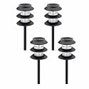 Malibu Outdoor One-Light Solar-Powered Tier Light, Black Metal, 4-Pack #LZ10131-4