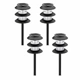 Malibu Outdoor One-Light Solar-Powered Tier Light, Black Metal, 4-Pack #LZ10131-4