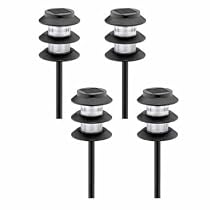 Malibu Outdoor One-Light Solar-Powered Tier Light, Black Metal, 4-Pack #LZ10131-4