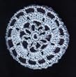 Light Blue Floral Crocheted Hair Bun Cover- LARGE