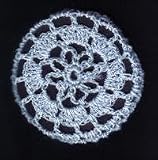 Light Blue Floral Crocheted Hair Bun Cover- LARGE