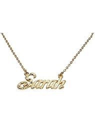 Name Necklaces Sarah - Personalized Necklace Gold Plated 18K, Belcher Chain, 2mm Thick