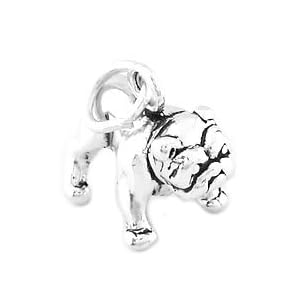 Silver 3d Bulldog Charm- Sterling Silver