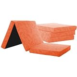 Gästebett Klappmatratze Reisematratze Marmor orange 189x79x10 cm