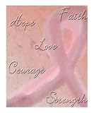 Pink Ribbon - Breast Cancer Awareness Motivational Photographic Poster Print by Su Omynona, 16x20