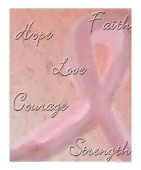 Pink Ribbon - Breast Cancer Awareness Motivational Photographic Poster Print by Su Omynona, 20x24