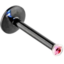 16 Gauge Black Titanium Bioplast Pink Gem Monroe 3/8 Inches