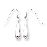 14k White Gold Puffed Tear Drop Earrings