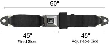 Seat Belts Plus 1205-90 - GM Logo Lap Seat Belt, 90" Length, Metal Buckle with "GM Logo" Push Button, Each - Non-Retractable - Wisteria