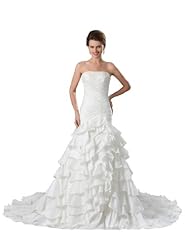 Strapless Taffeta Tiered Applique Mermaid  Dress