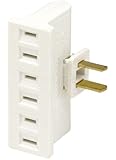 Leviton 69-W-15 Amp, 125 Volt, Triple Outlet Swivel Adapter, White